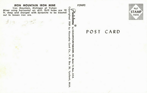 Iron Mountain Iron Mine - Old Postcard View (newer photo)